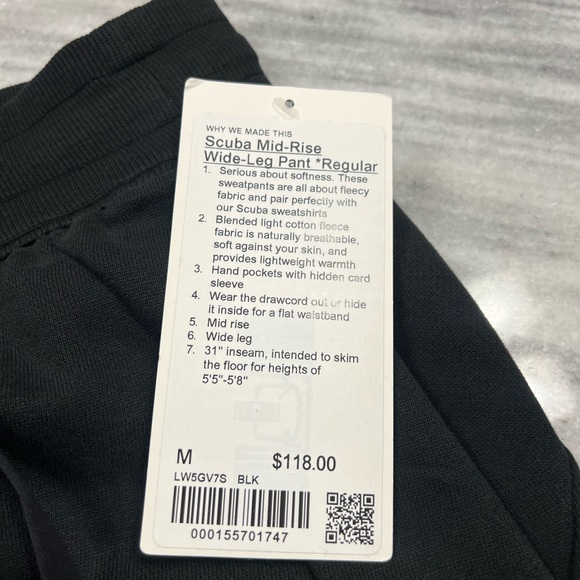 Lululemon Mid-Rise Wide Leg Scuba Pant in Black, Size M, NWT!! - Picture 8 of 11